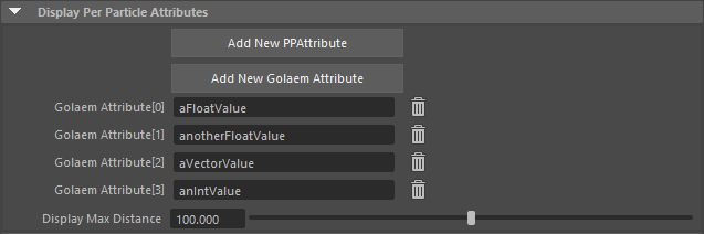 Setting to display some Golaem Attributes